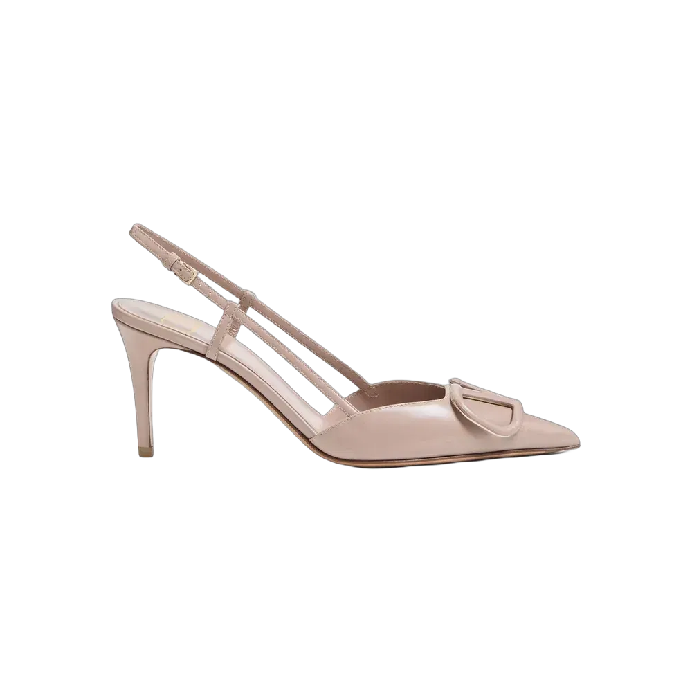 Valentino VLogo Signature Calfskin Slingback Pump 80mm Poudre