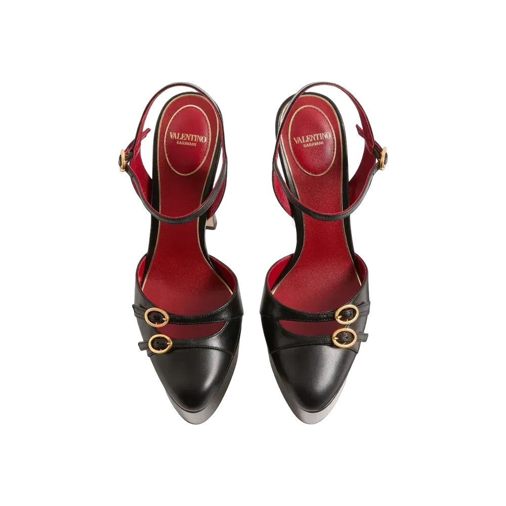 Valentino Crasher Platform Pumps In Kidskin 145mm Black
