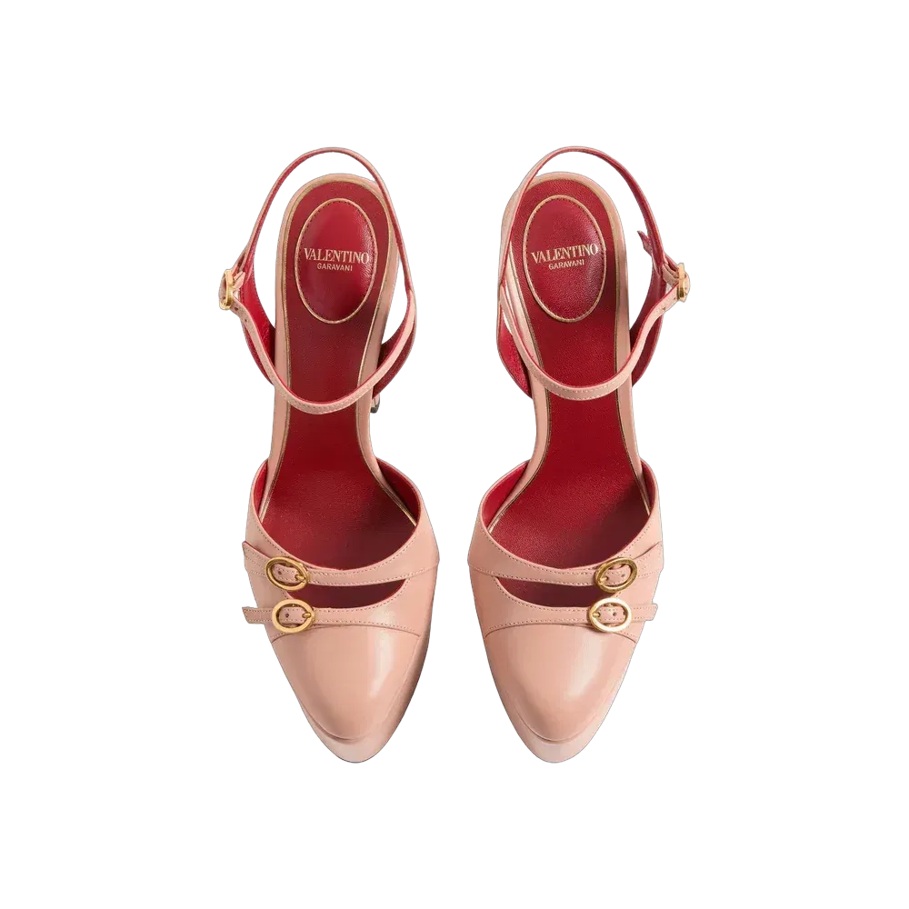 Valentino Crasher Platform Pumps In Kidskin 145mm Pink
