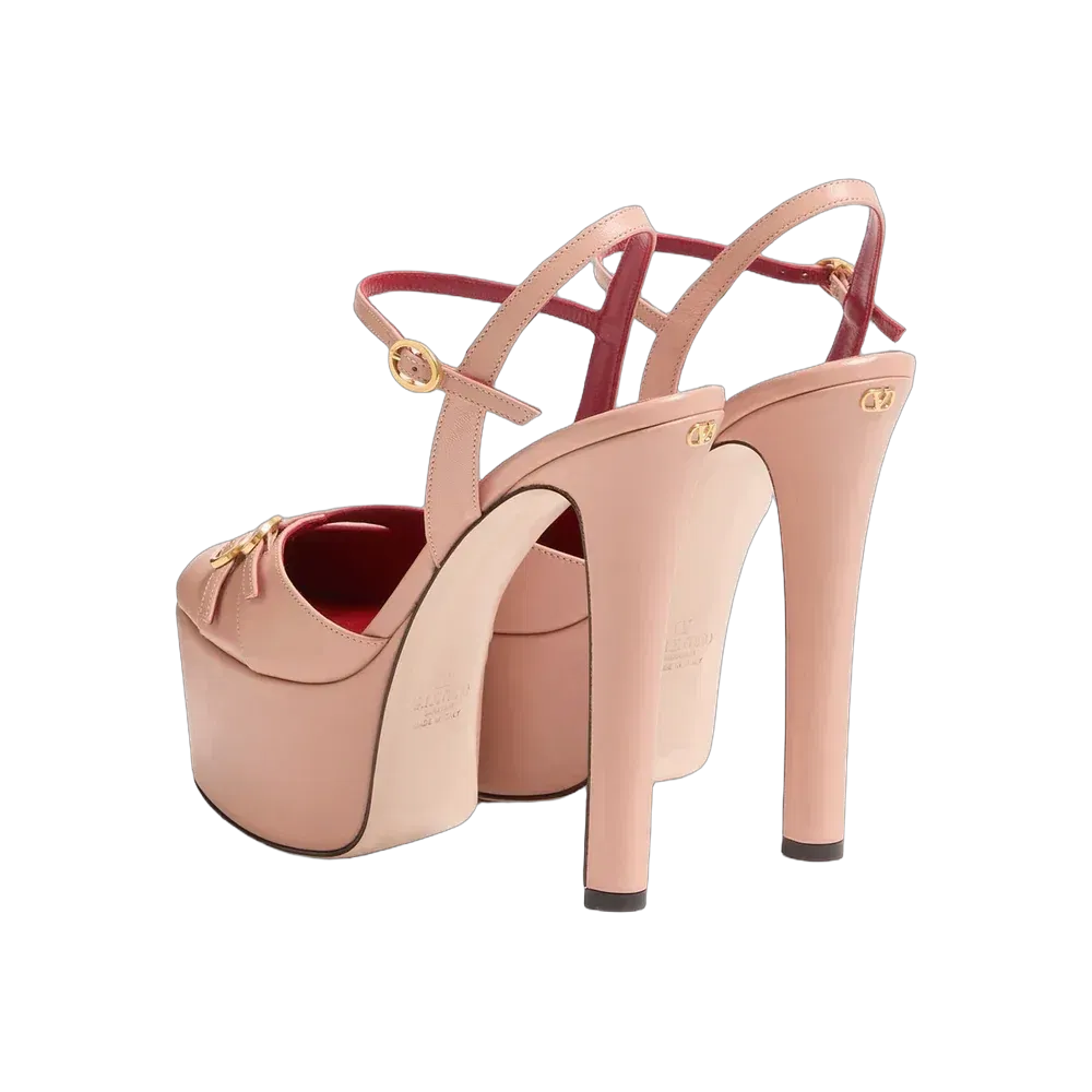 Valentino Crasher Platform Pumps In Kidskin 145mm Pink