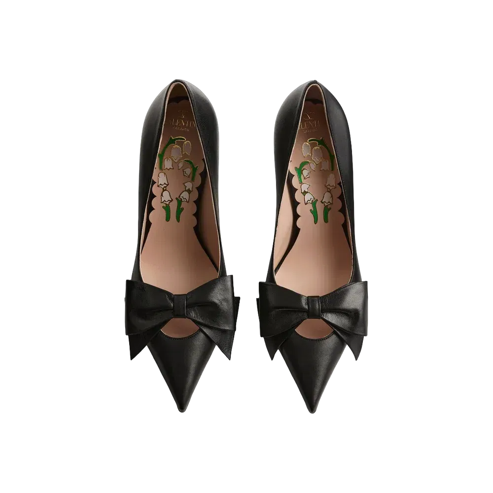 Valentino Bowow Pump In Kidskin 100mm Black