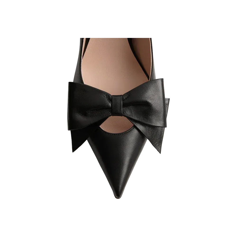 Valentino Bowow Pump In Kidskin 100mm Black