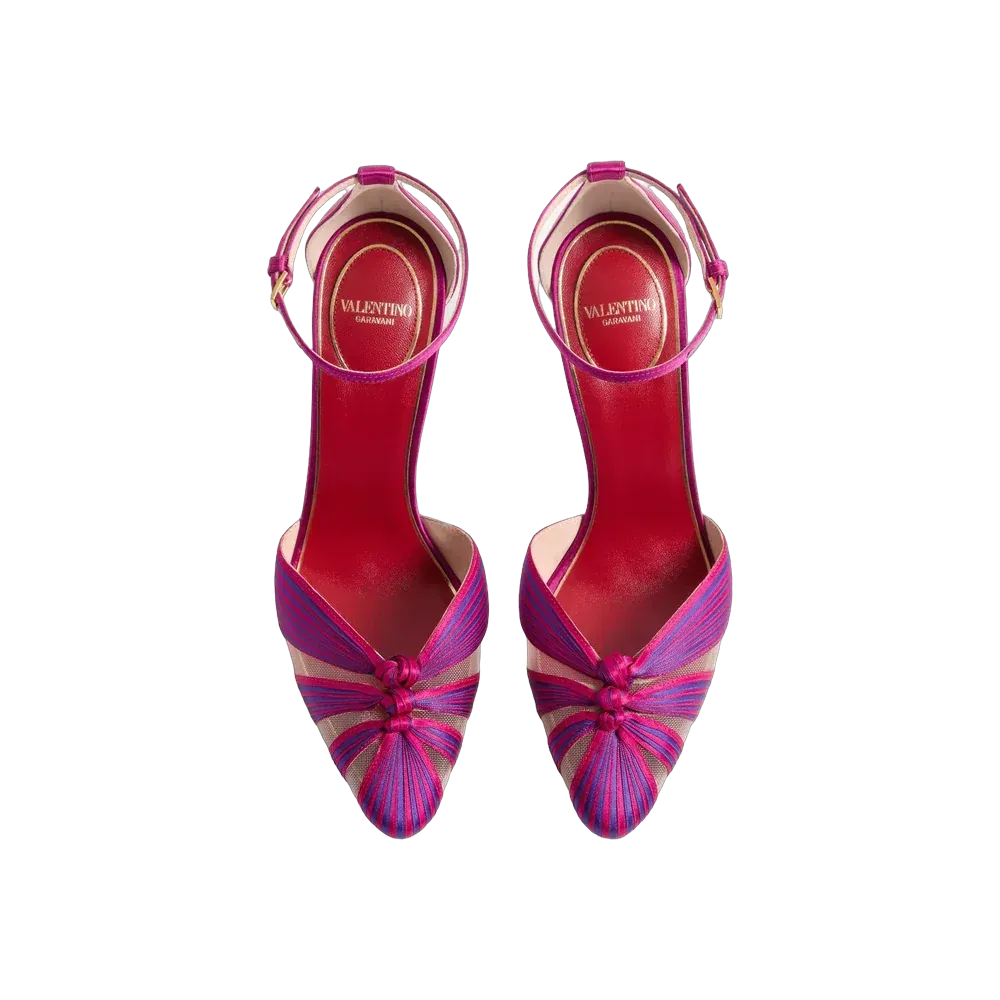 Valentino Annine Pump In Satin 100mm Fuchsia