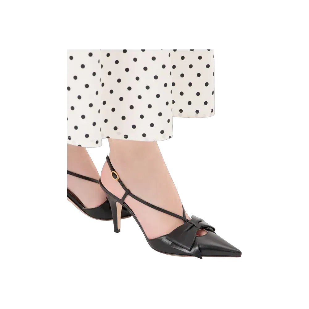 Valentino Bowow Slingback Pumps In Kidskin 85mm Black