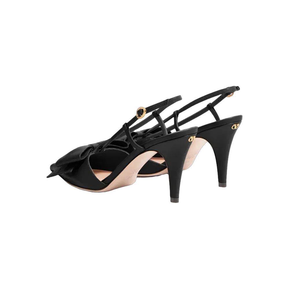 Valentino Bowow Slingback Pumps In Kidskin 85mm Black