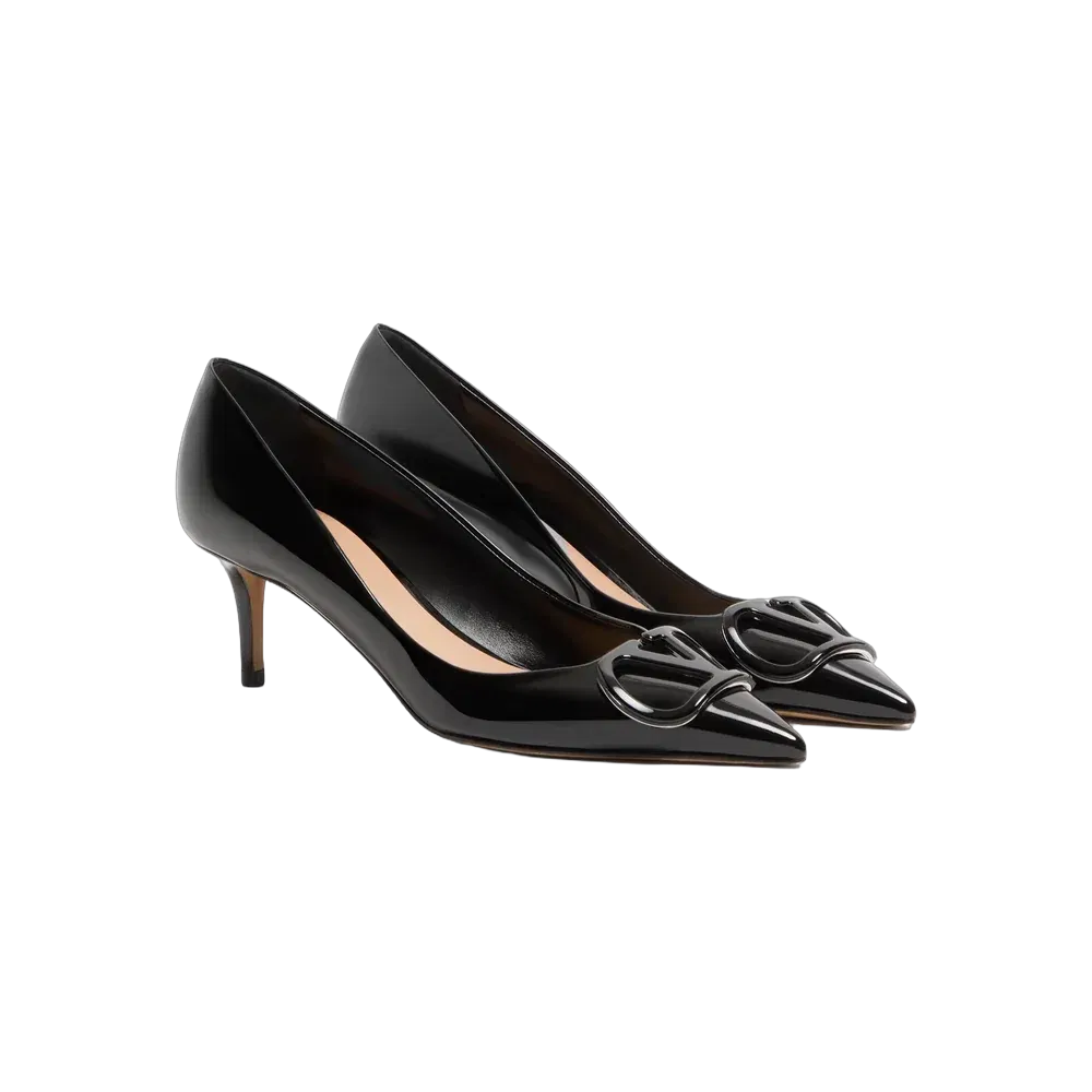 Valentino VLogo Signature Patent Leather Pumps 60mm Black