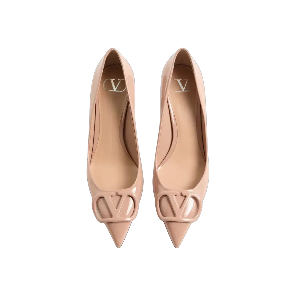 Valentino VLogo Signature Patent Leather Pumps 60mm Rose Cannelle