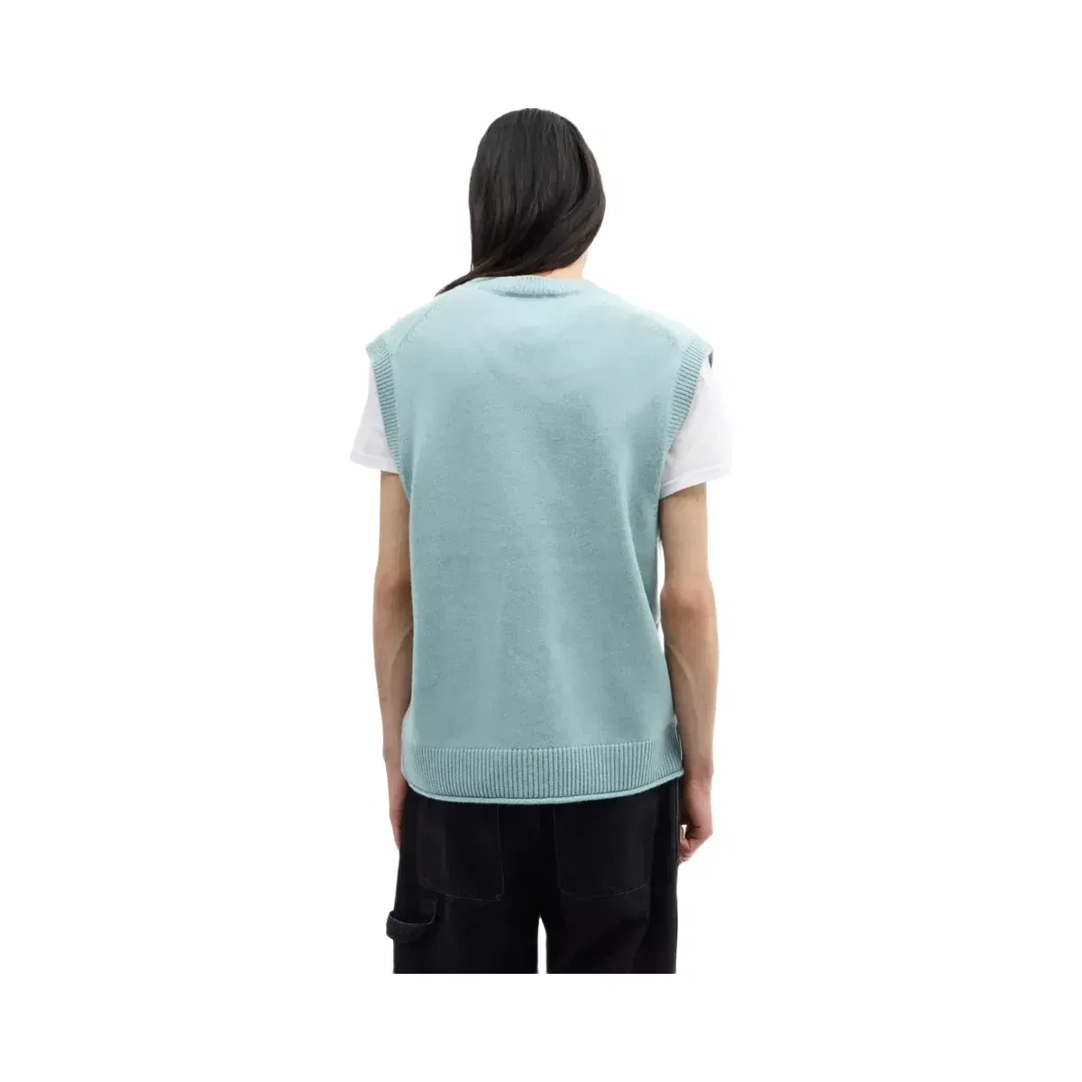 Coach Hardware Crewneck Sweater Vest in Sea Mist
