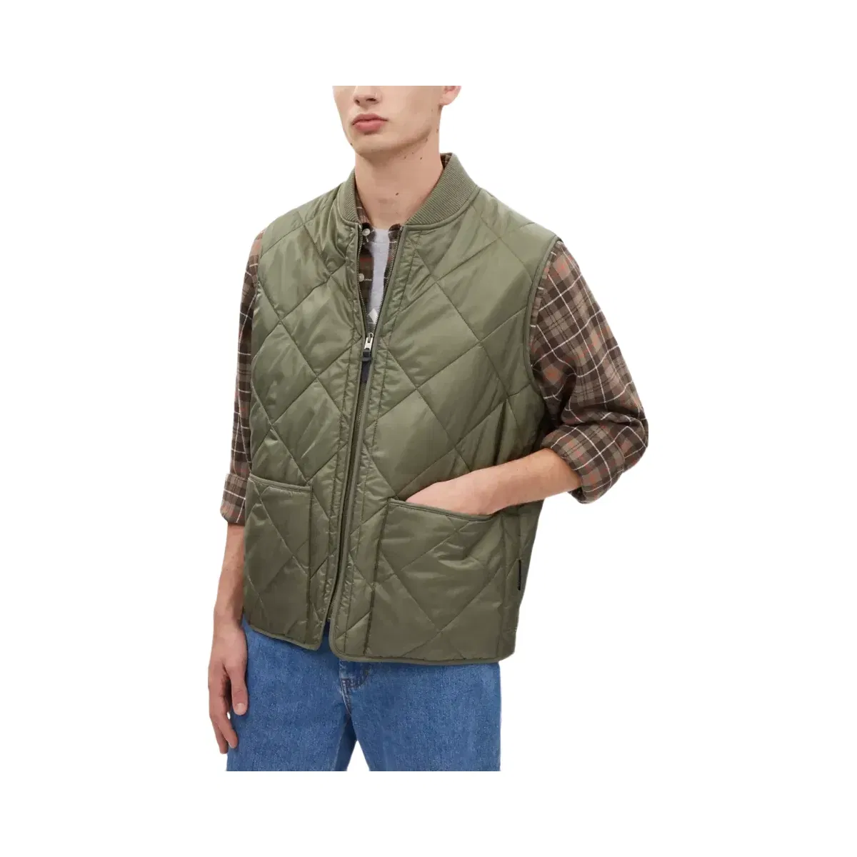 Coach Quilted Vest in Military Green