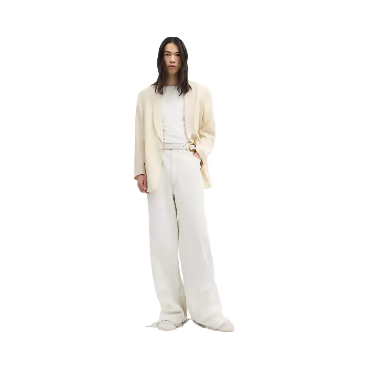 Coach Yarn Dye Shawl Collar Blazer in Ivory