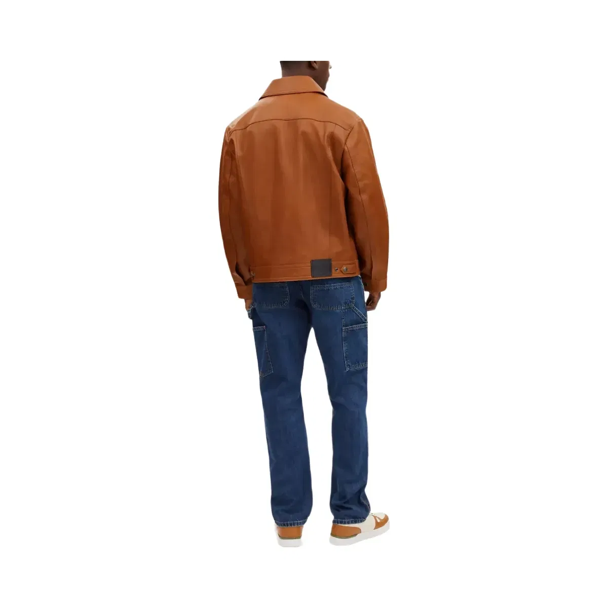 Coach Leather Trucker Jacket in Rust