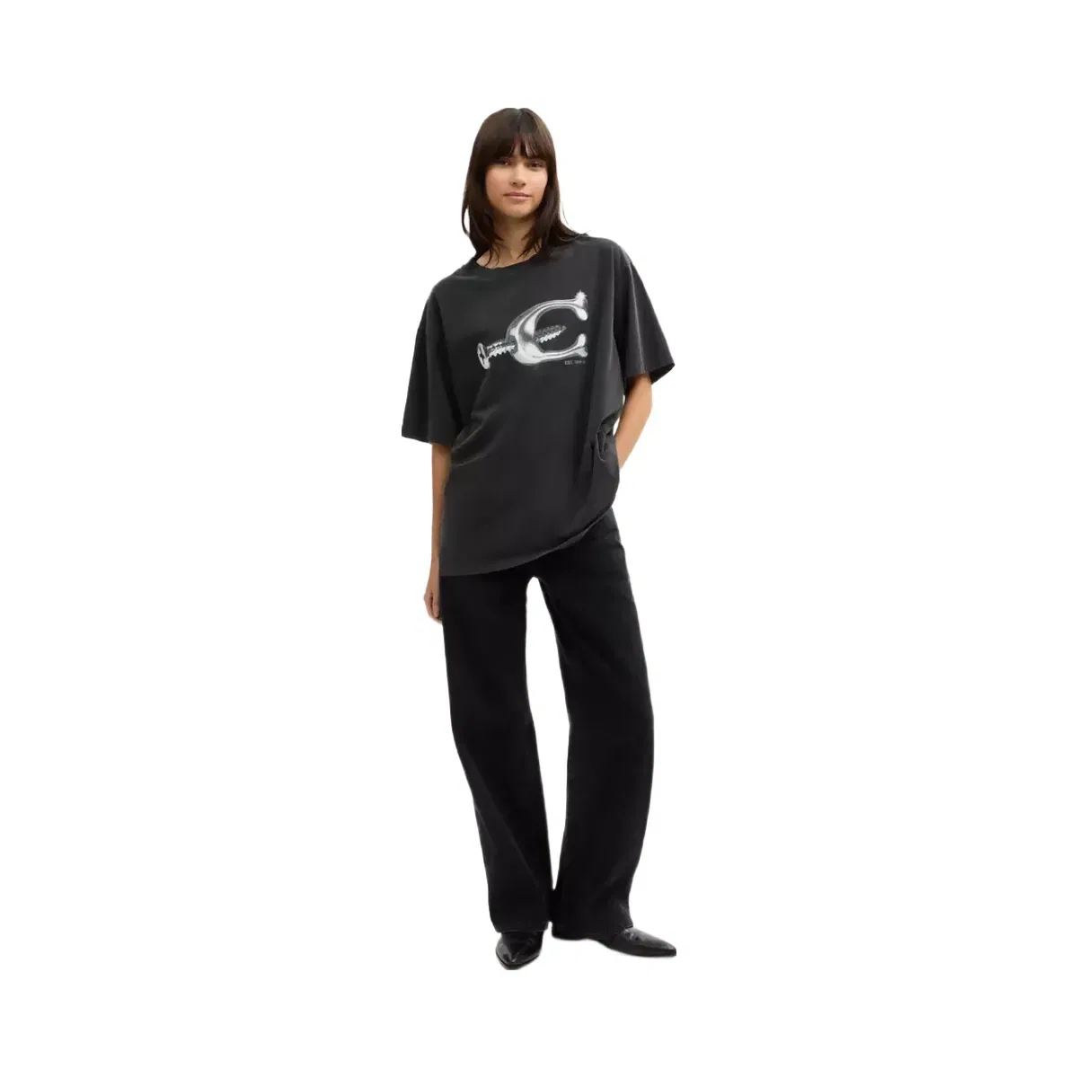 Coach Hardware Relaxed T-Shirt In Organic Cotton in Black