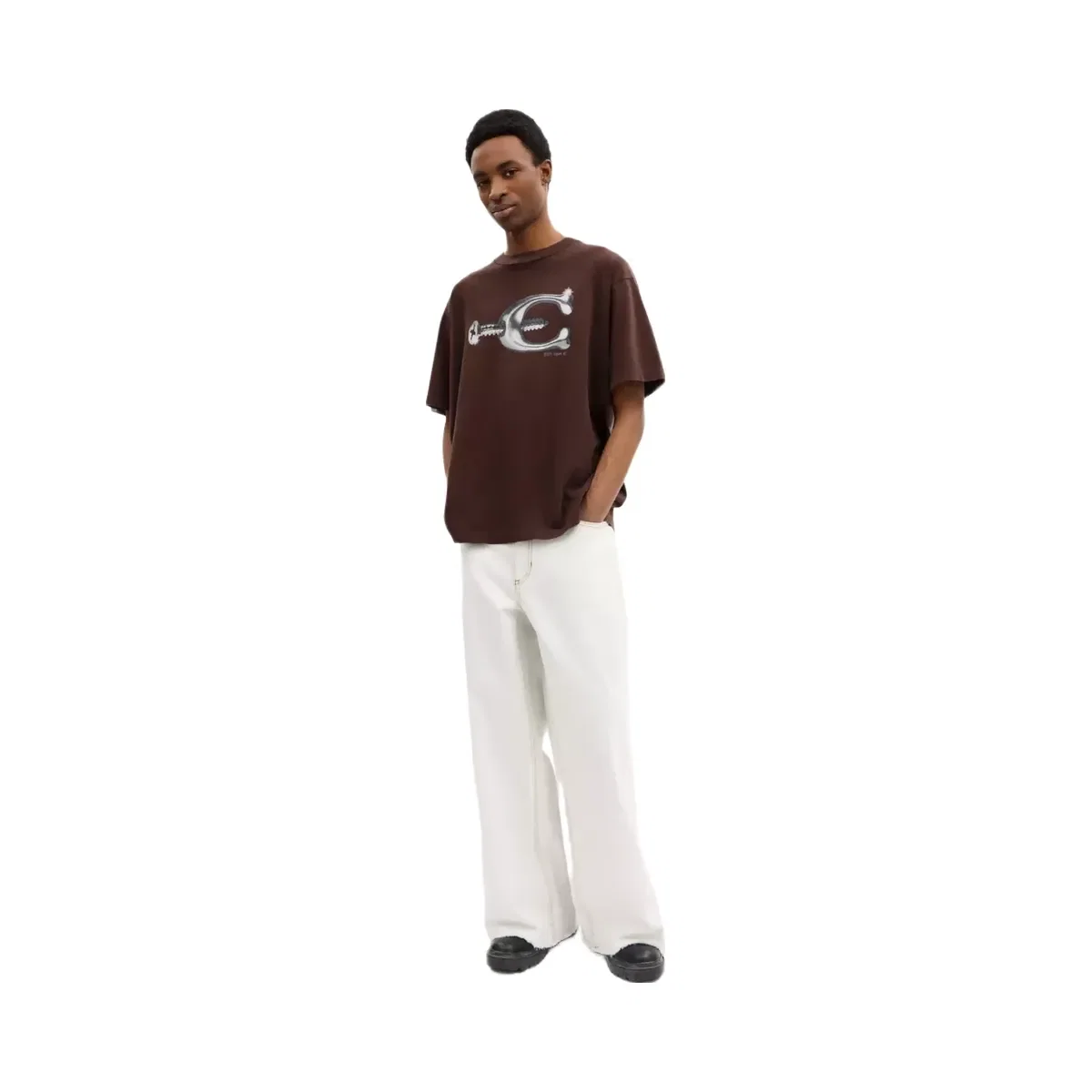 Coach Hardware Relaxed T-Shirt In Organic Cotton in Brown