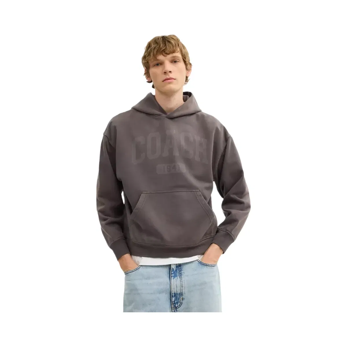 Coach Sun Fade Hoodie In Organic Cotton in Garment Dye Black