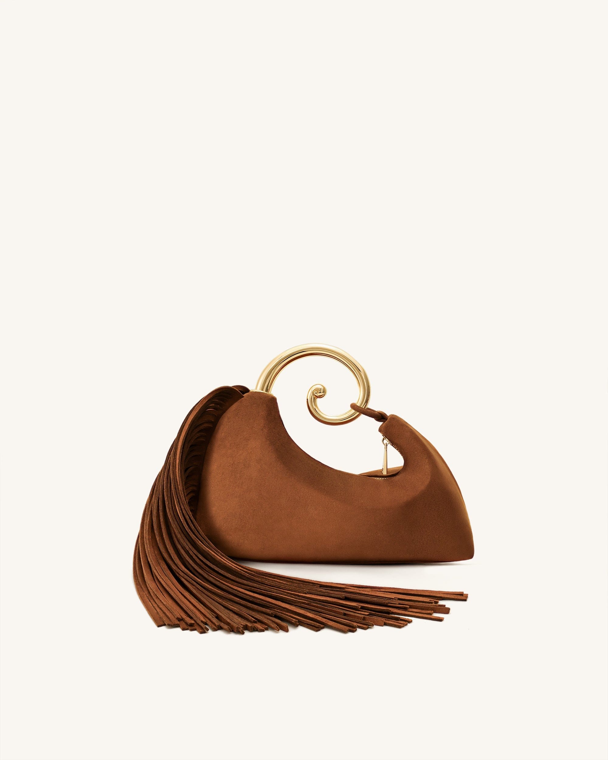 JW PEI Nell Fringe Hardware Top Handle Bag Mocha Brown