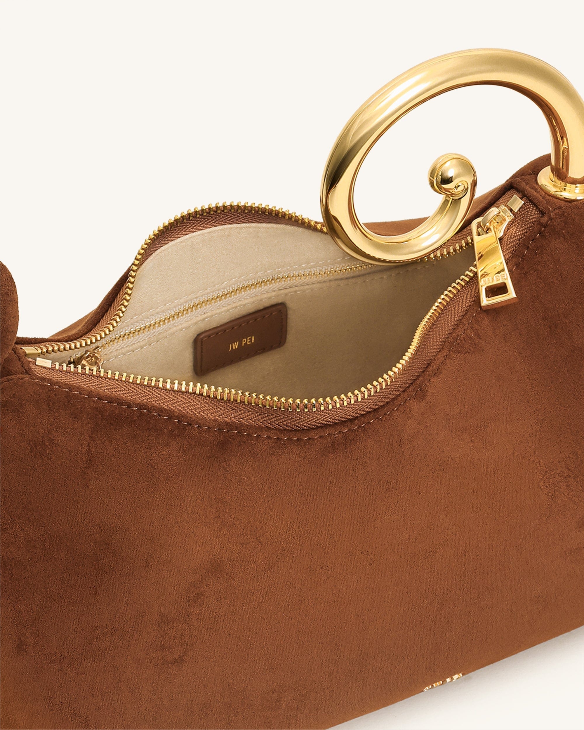 JW PEI Nell Fringe Hardware Top Handle Bag Mocha Brown