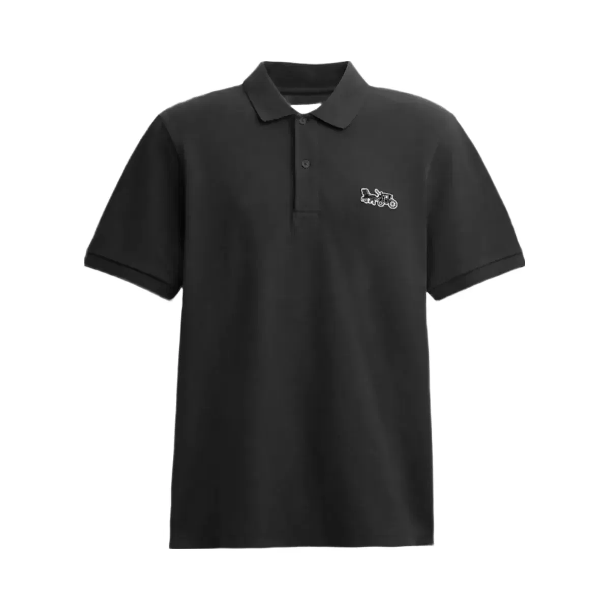 Coach Horse And Carriage Classic Polo In Organic Cotton in Black