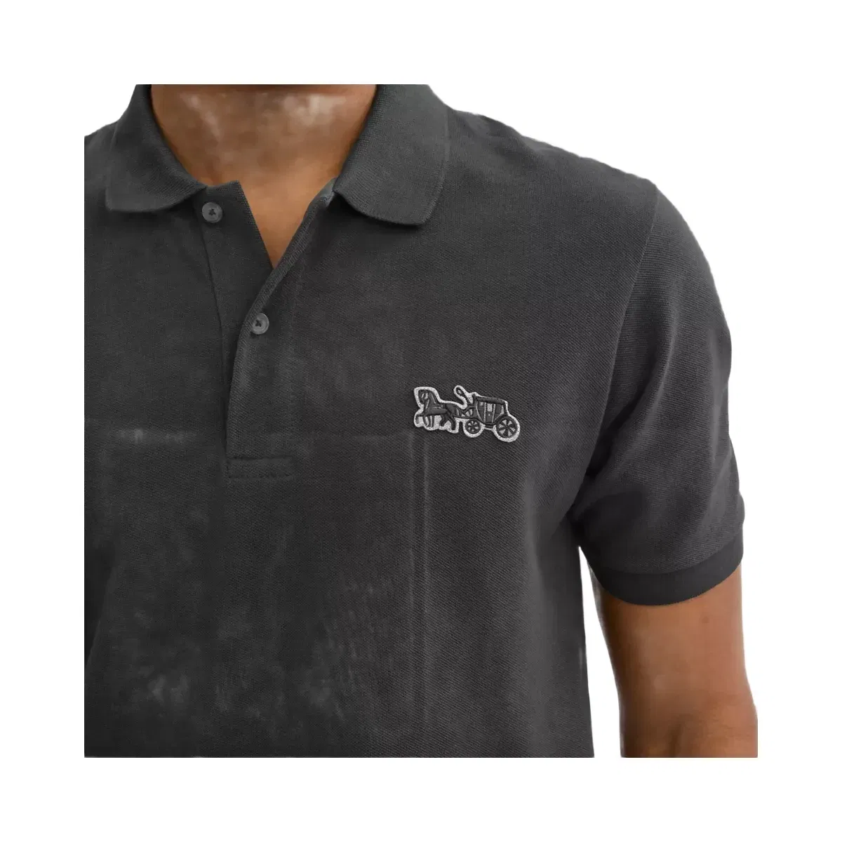 Coach Horse And Carriage Classic Polo In Organic Cotton in Black