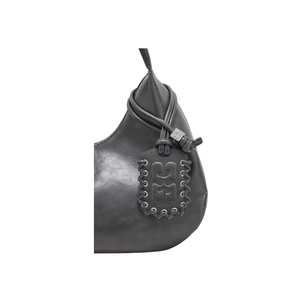 Ganni Steal Grey Medium Hobo Bag