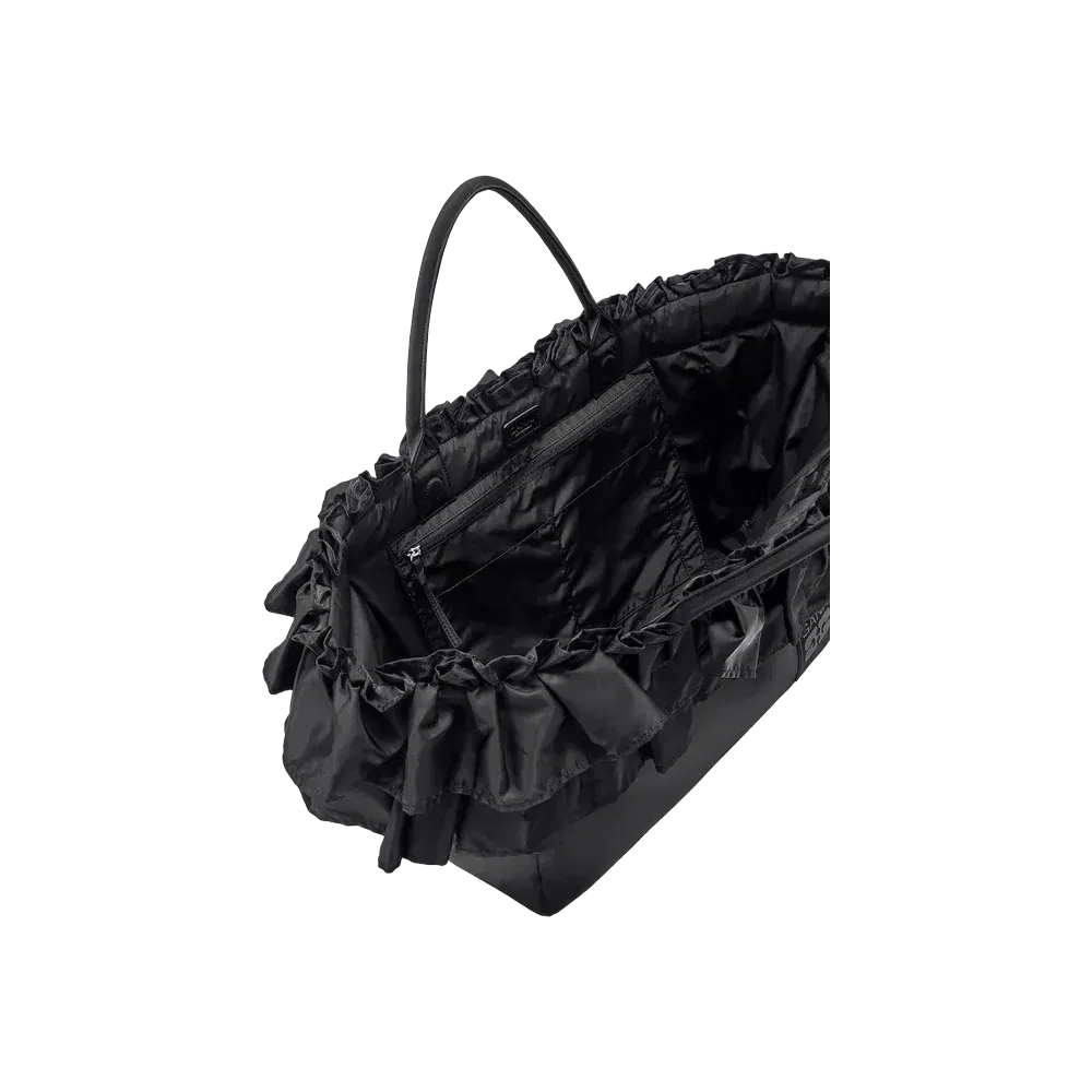 Ganni Black XXL Ruffle Tote