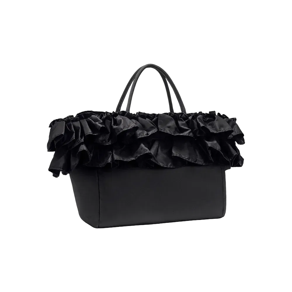 Ganni Black XXL Ruffle Tote