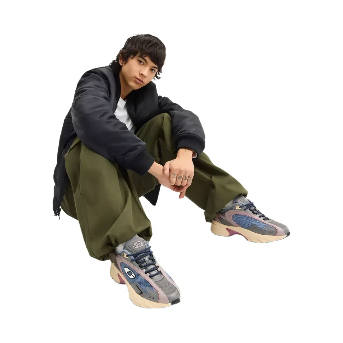 Coach Bolt Runner Sneaker in Light Denim Multi