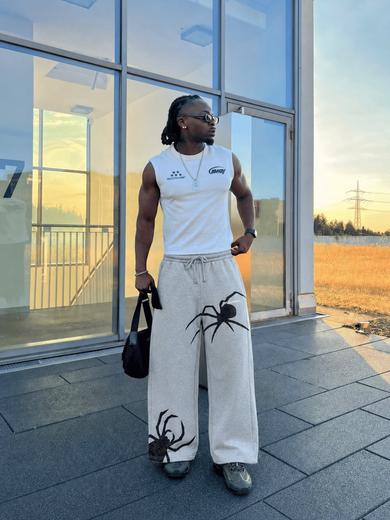 Myugen Spider Mark Baggy Sweatpants Grey [Limited Edition]