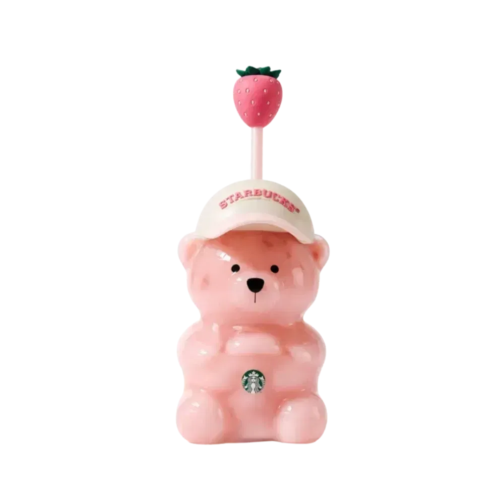 Starbucks Pink Bearista Glass Tumbler Cup