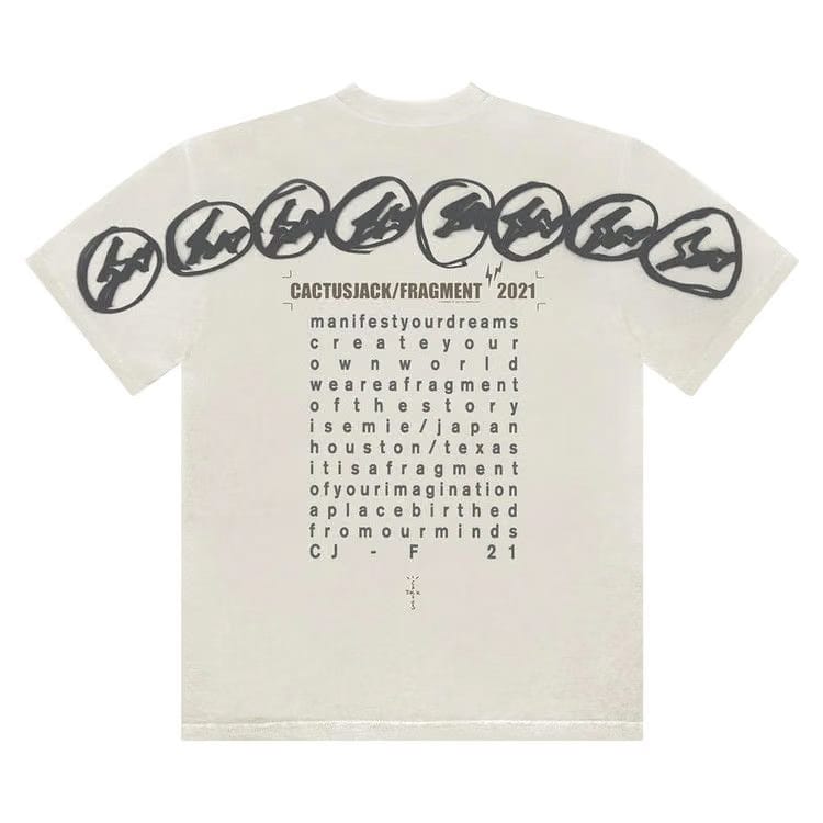 Cactus Jack by Travis Scott For Fragment Manifest T-Shirt White
