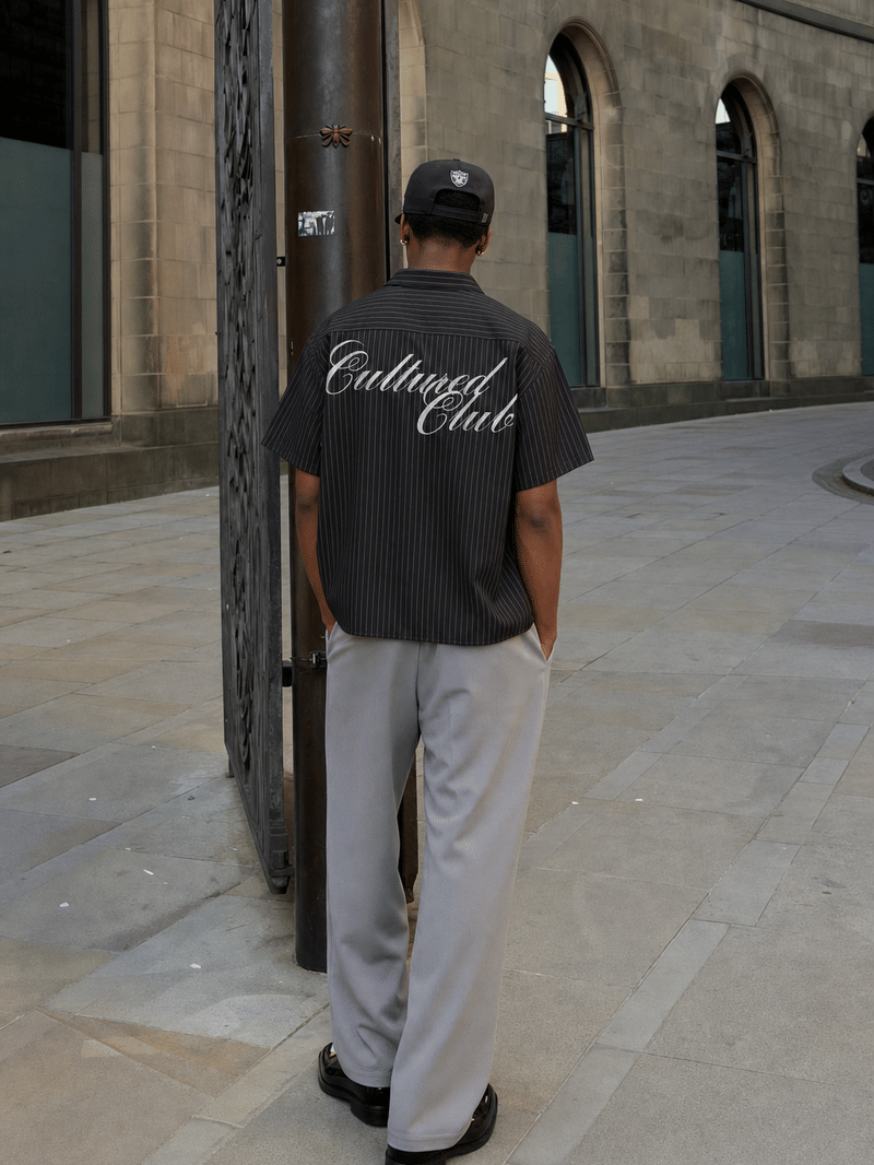 Myugen Cultured Club Striped Boxy Shirt Black