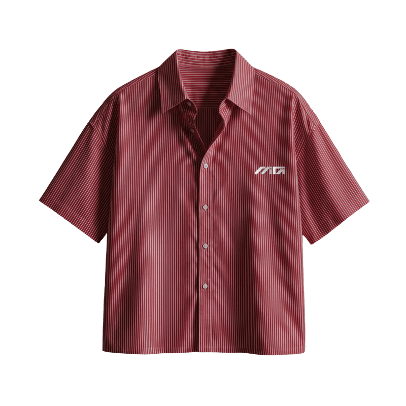 Myugen Cultured Club Striped Boxy Shirt Maroon