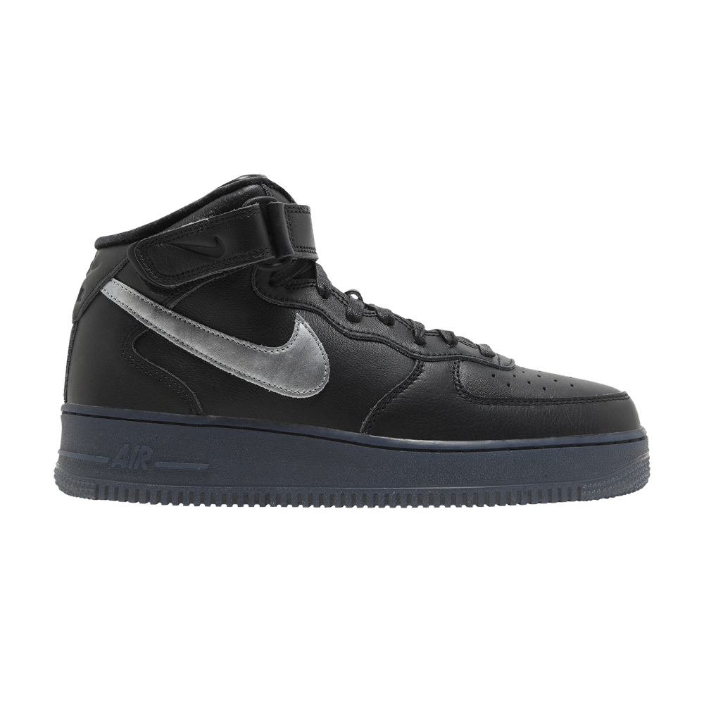 Men's Air Force 1 Mid Premium 'Black Metallic Silver'