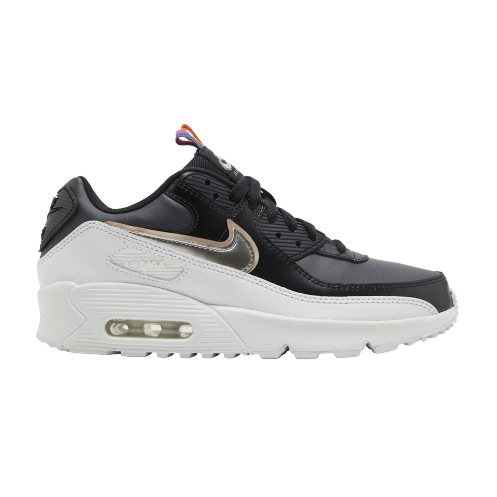 Air Max 90 Leather SE GS 'Off Noir Metallic Pewter'