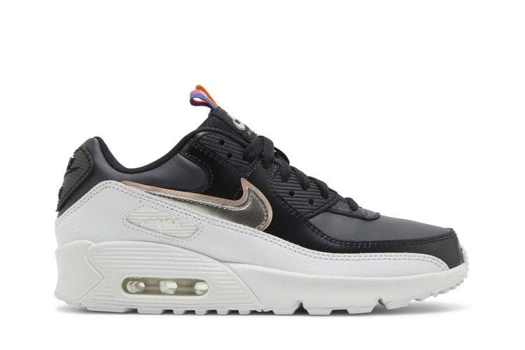 Air Max 90 Leather SE GS 'Off Noir Metallic Pewter'