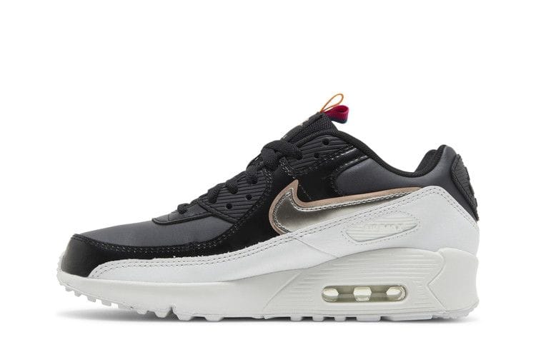 Air Max 90 Leather SE GS 'Off Noir Metallic Pewter'