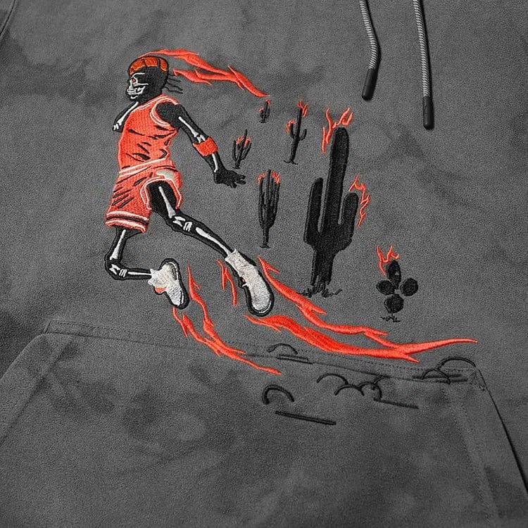 Cactus Jack by Travis Scott x Air Jordan Washed Suede Hoodie Iron Grey