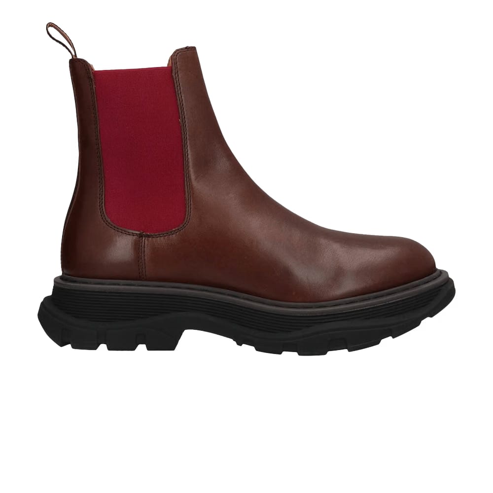 Alexander McQueen Tread Chelsea Boot Chocolate Burgundy