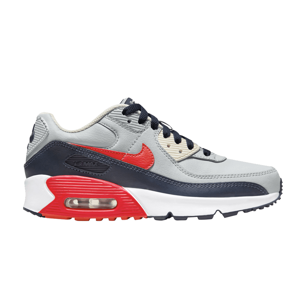 Air Max 90 Leather GS 'Light Smoke Bright Crimson'