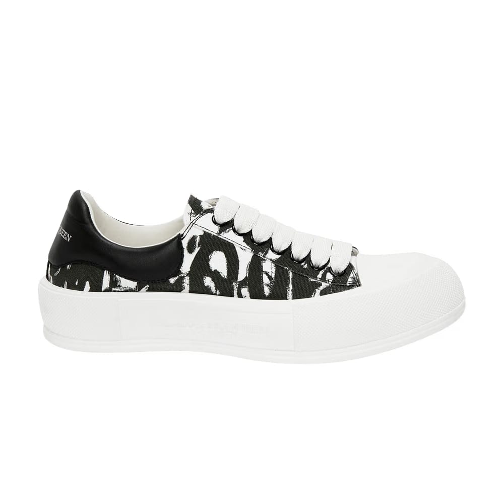 Alexander McQueen Deck Plimsoll Graffiti - Black White