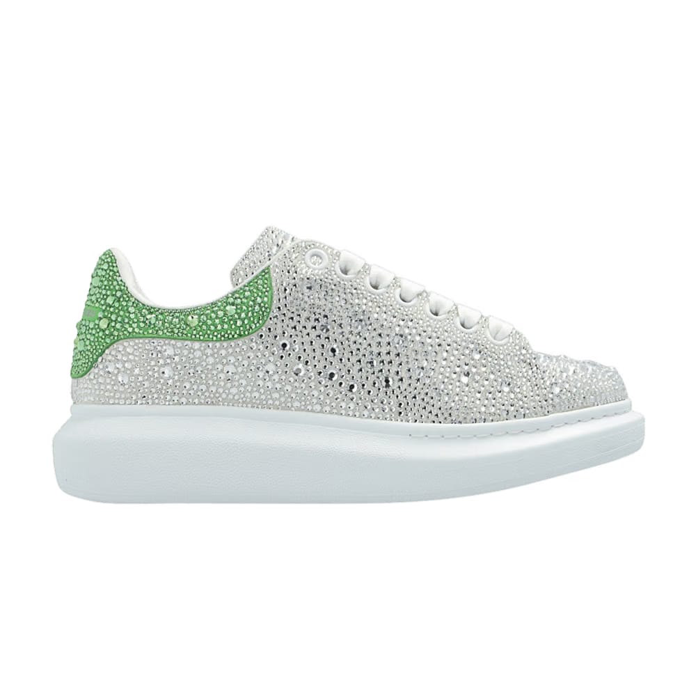 Alexander McQueen Wmns Oversized Sneaker 'Crystal Embellished - White Acid Green'
