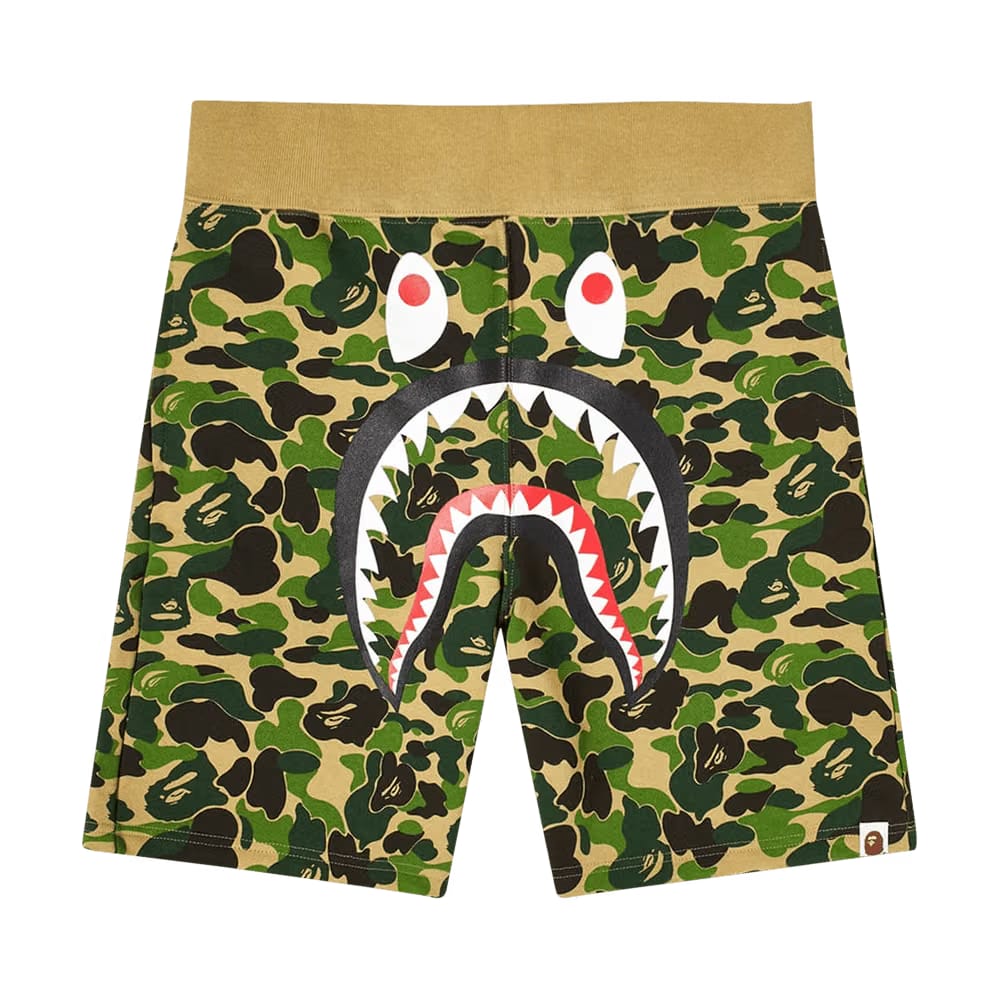 BAPE ABC Camo Shark Sweat Shorts Green