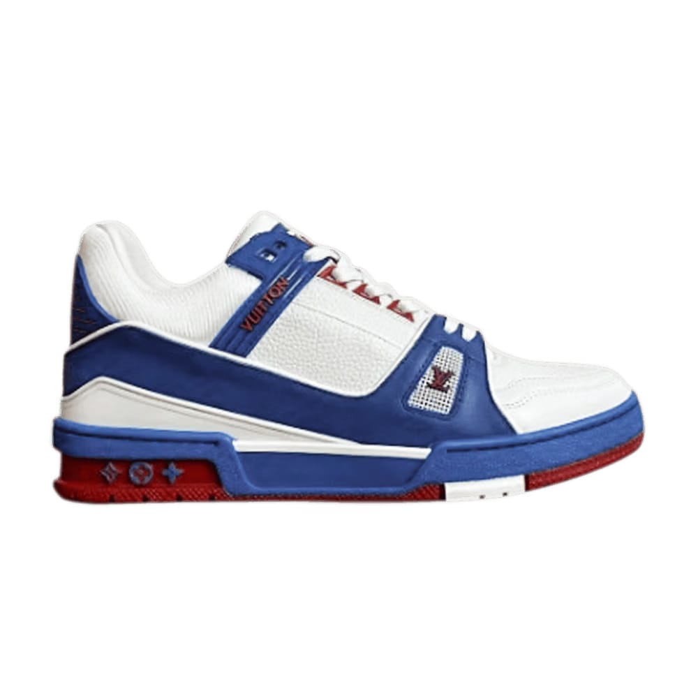 Louis Vuitton Trainer Sneaker White Blue Red