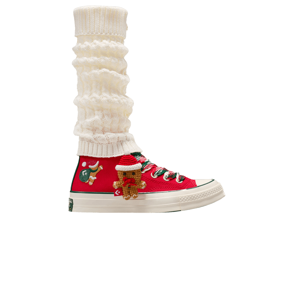 Men's Chuck 70 High 'X-Mas Gingerbread & Knit Sock - Red'