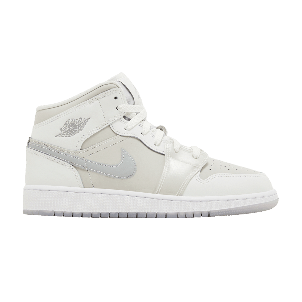 Air Jordan 1 Mid SE GS 'Summit White Metallic Silver'