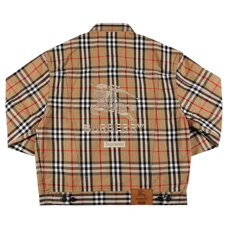 Supreme x Burberry Denim Trucker Jacket Beige