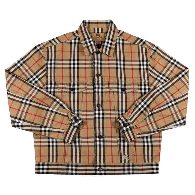 Supreme x Burberry Denim Trucker Jacket Beige