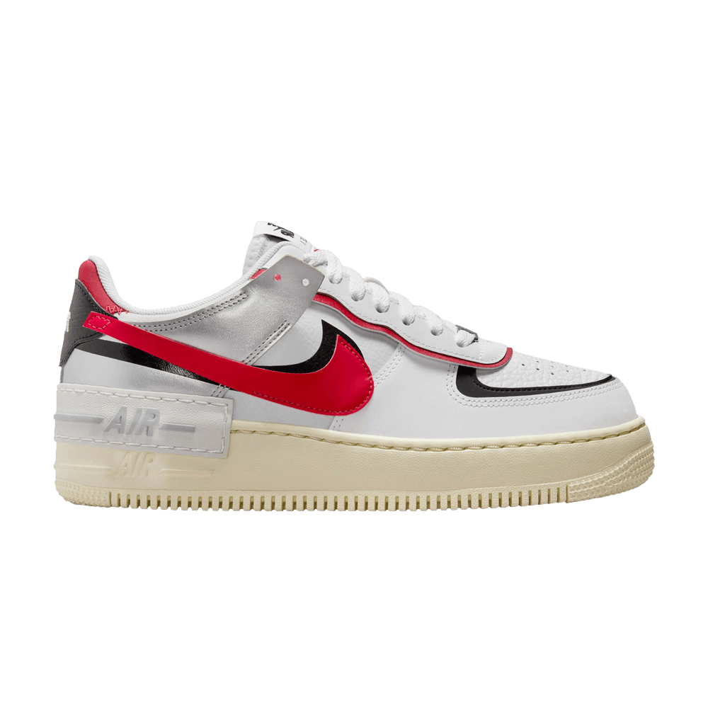 Women's Air Force 1 Shadow 'White Red Metallic Silver'