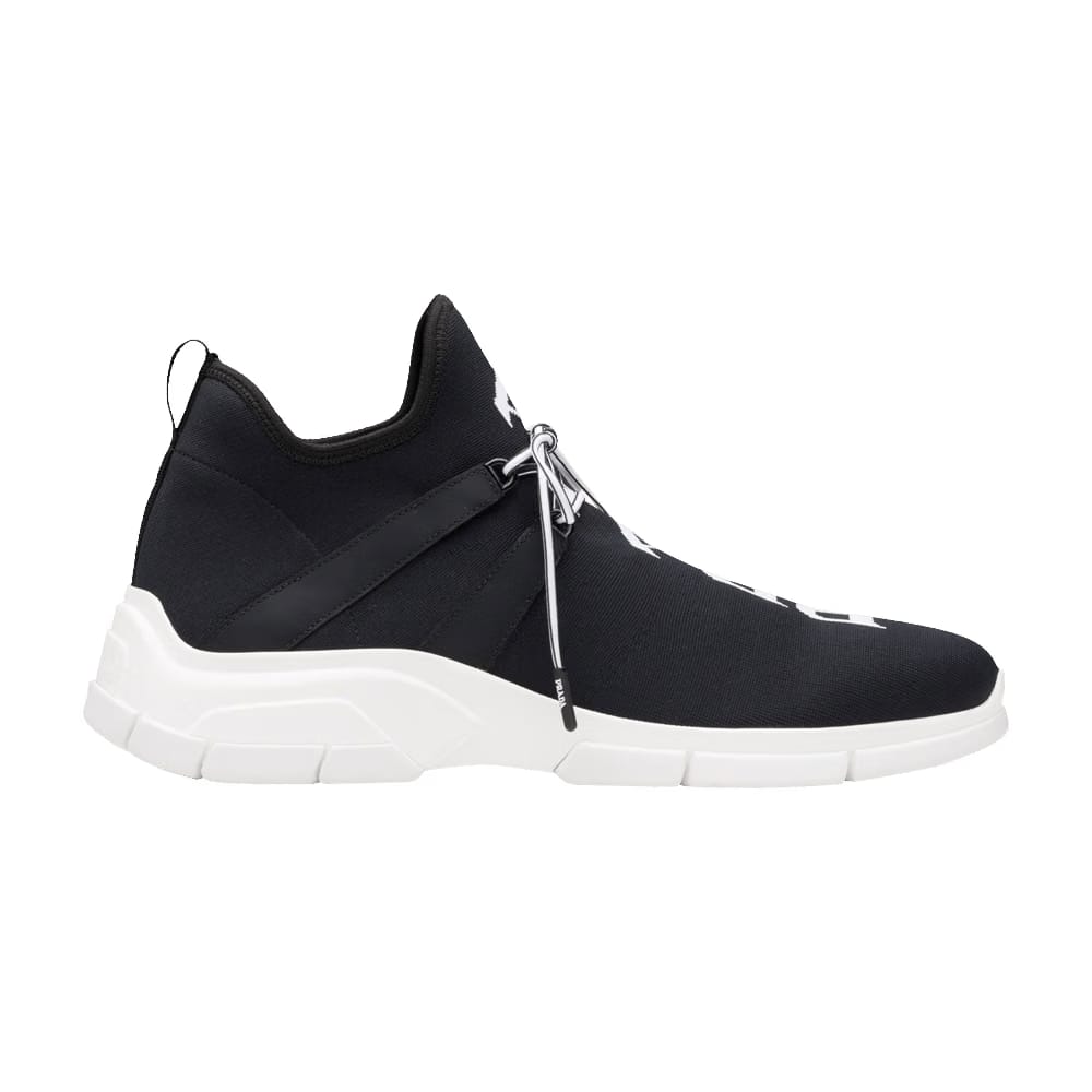 Prada Knit Fabric Sneaker Black White