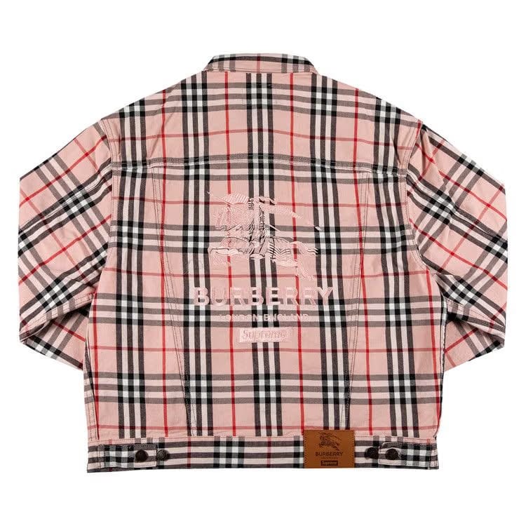 Supreme x Burberry Denim Trucker Jacket Pink