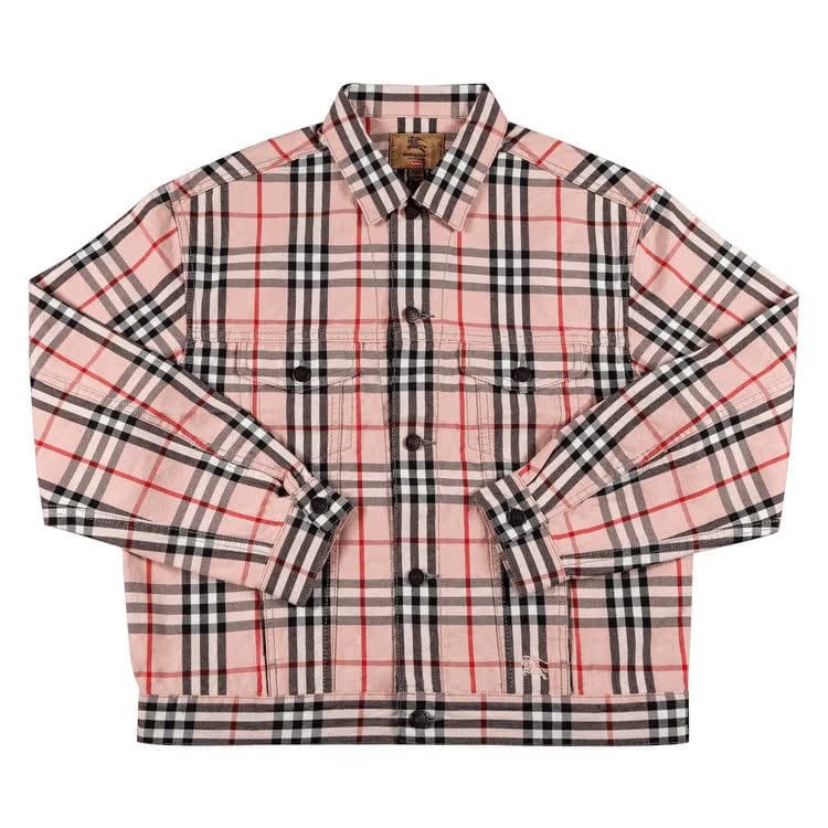 Supreme x Burberry Denim Trucker Jacket Pink